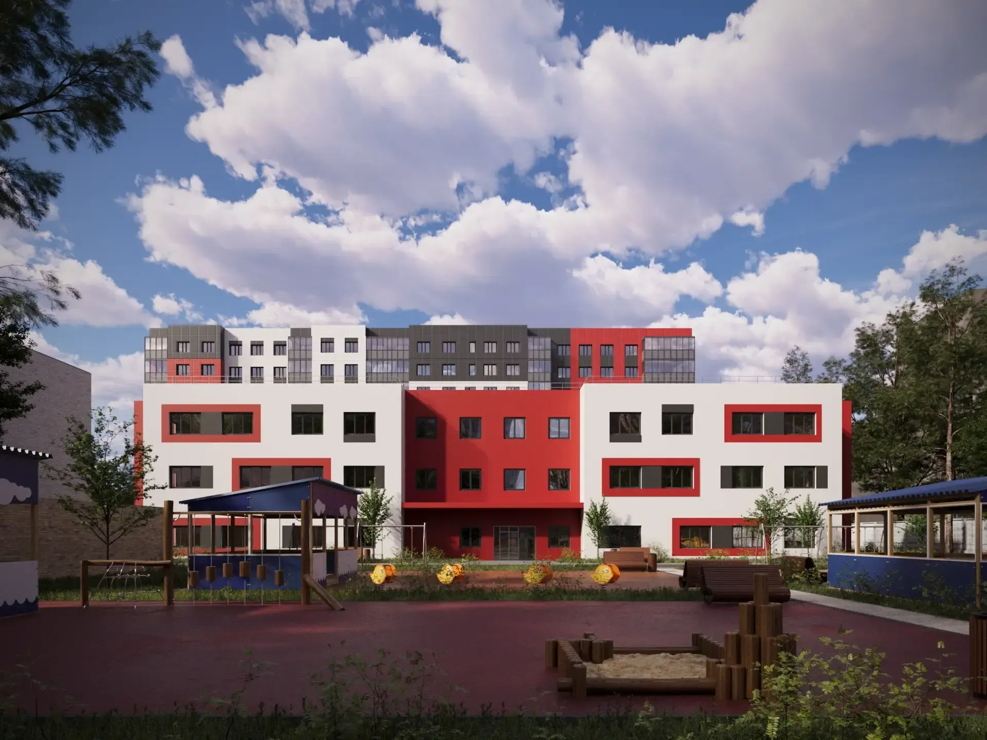 Комплекс апартаментов с автостоянкой и дошкольная образовательная организация на 160 мест изображение 2